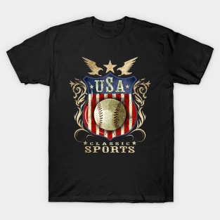 USA Classic vintage Baseball sports logo T-Shirt